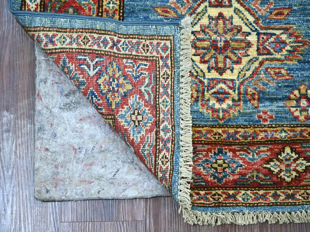 2'7" x 8'0" New Hand Knotted Blue Wool Runner Oriental Rug - MOA10221415