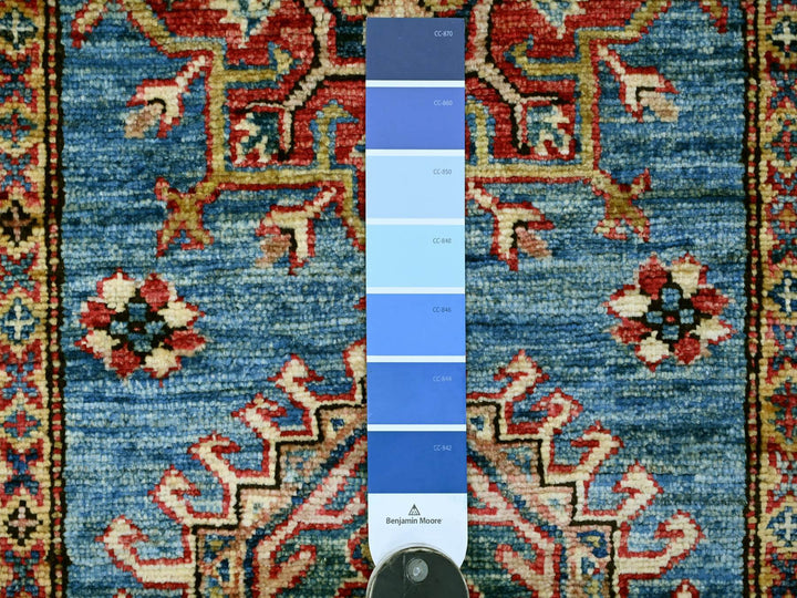2'7" x 8'0" New Hand Knotted Blue Wool Runner Oriental Rug - MOA10221415