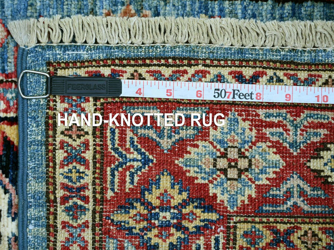 2'7" x 8'0" New Hand Knotted Blue Wool Runner Oriental Rug - MOA10221415