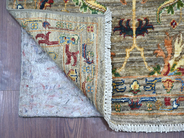 2'8" x 18'9" New Hand Knotted Grey Wool Runner Oriental Rug - MOA10221421