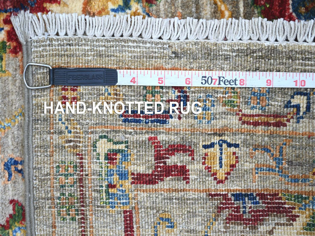 2'8" x 18'9" New Hand Knotted Grey Wool Runner Oriental Rug - MOA10221421