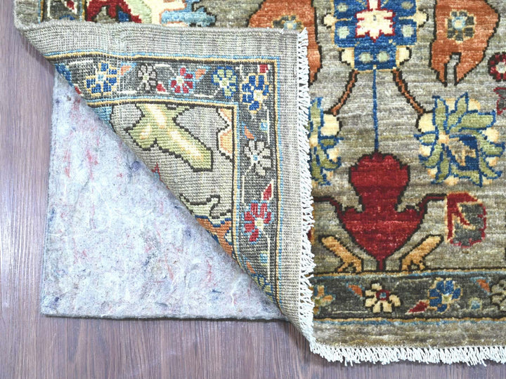 2'11" x 17'7" New Hand Knotted Grey Wool Runner Oriental Rug - MOA10221428