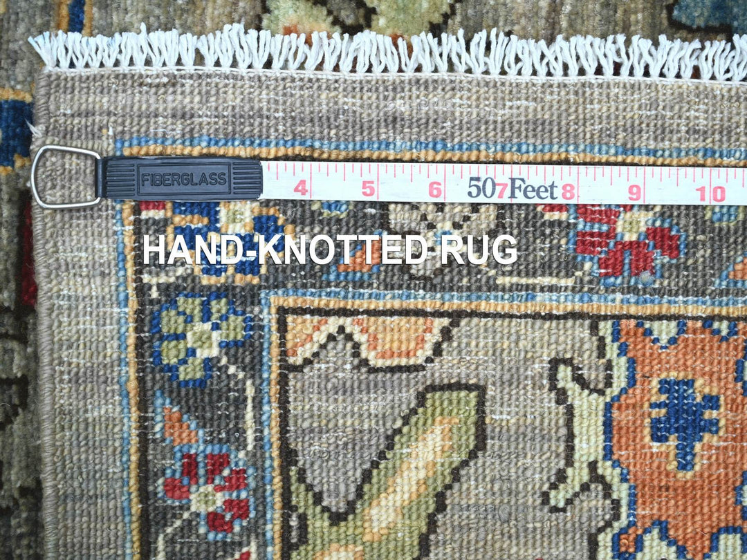 2'11" x 17'7" New Hand Knotted Grey Wool Runner Oriental Rug - MOA10221428