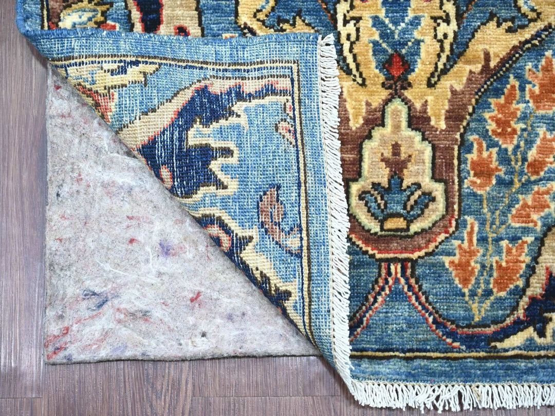 2'8" x 15'6" New Hand Knotted Blue Wool Runner Oriental Rug - MOA10221429