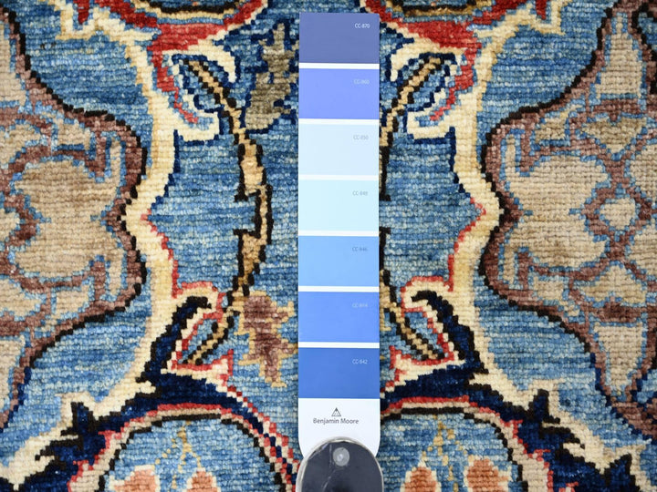 2'8" x 15'6" New Hand Knotted Blue Wool Runner Oriental Rug - MOA10221429