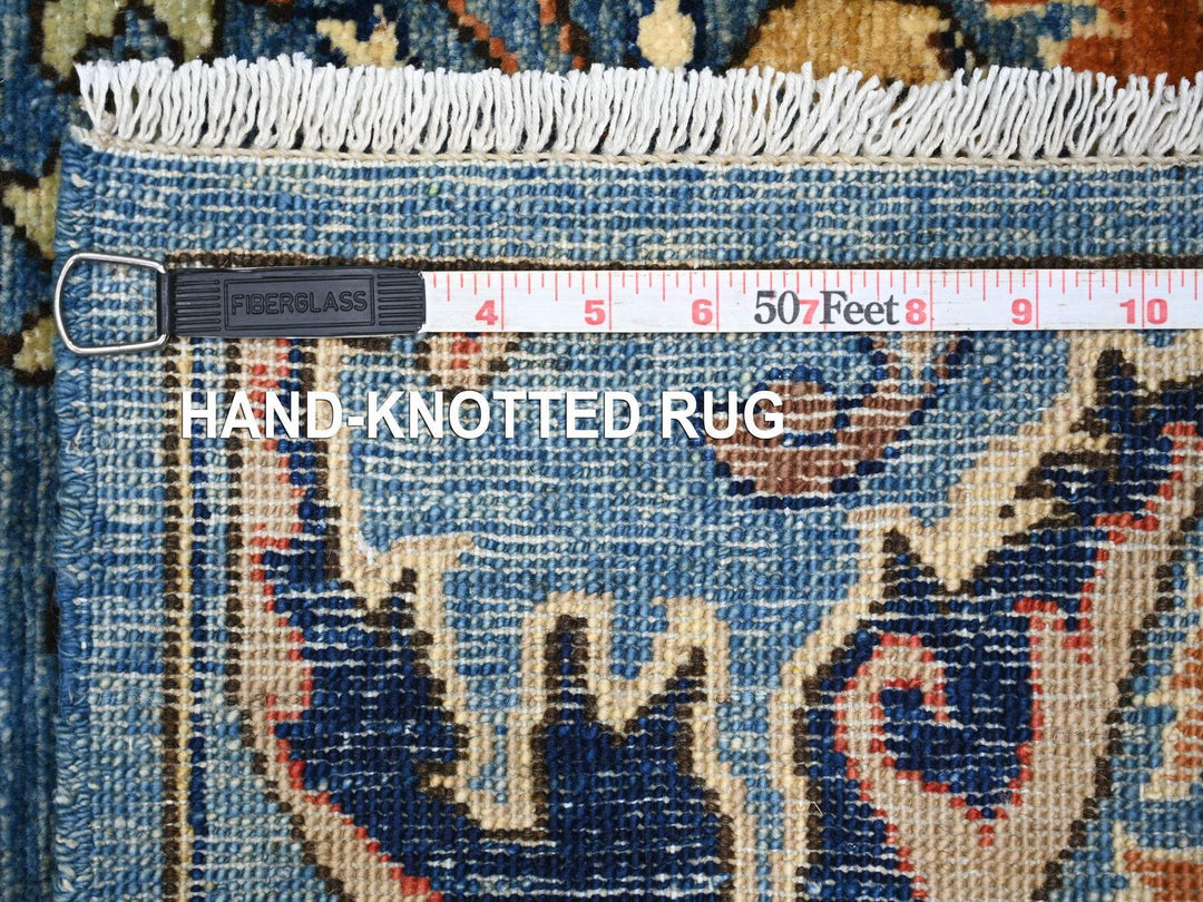 2'8" x 15'6" New Hand Knotted Blue Wool Runner Oriental Rug - MOA10221429