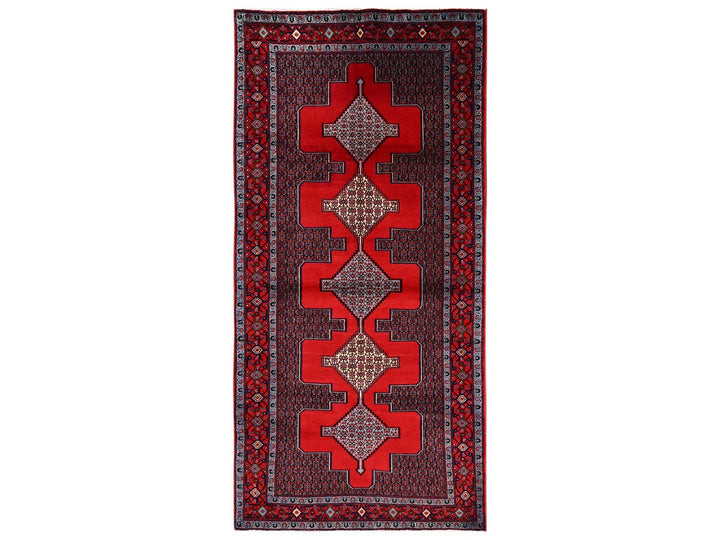 3'10" x 8'5" New Hand Knotted Red Wool Runner Oriental Rug - MOA1022142