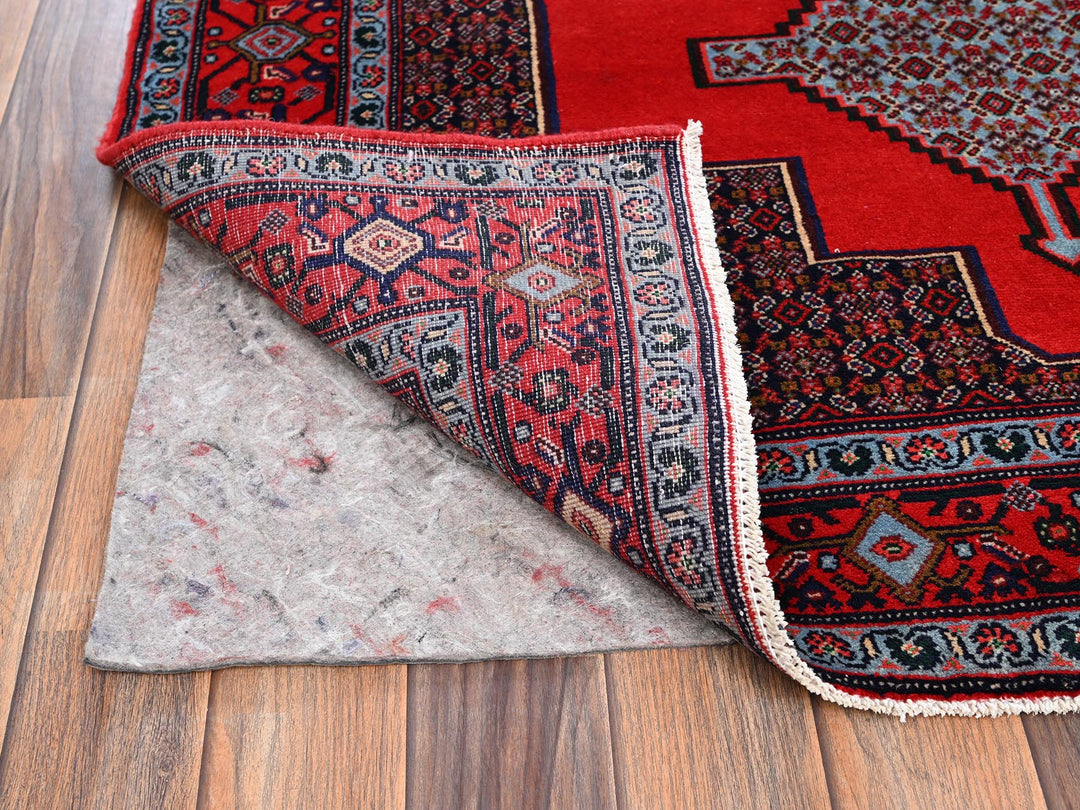 3'10" x 8'5" New Hand Knotted Red Wool Runner Oriental Rug - MOA1022142