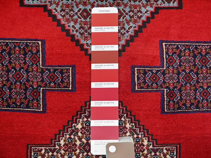 3'10" x 8'5" New Hand Knotted Red Wool Runner Oriental Rug - MOA1022142