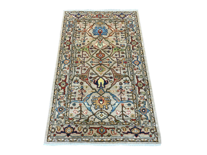 2'11" x 4'8" New Hand Knotted Brown Wool Rectangle Oriental Rug - MOA10221430