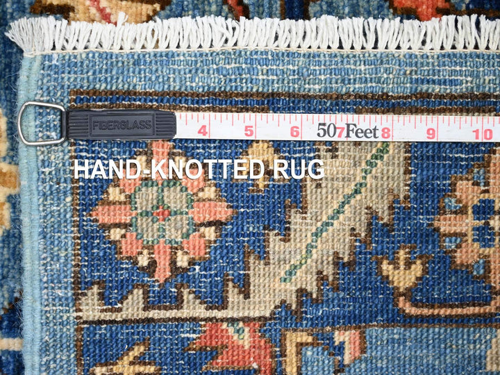 3'0" x 7'9" New Hand Knotted Blue Wool Runner Oriental Rug - MOA10221431