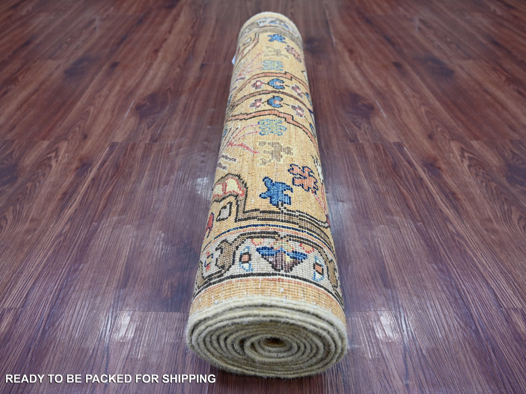 3'0" x 12'0" New Hand Knotted Brown Wool Runner Oriental Rug - MOA10221432