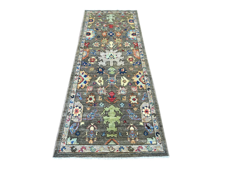 3'0" x 7'9" New Hand Knotted Grey Wool Runner Oriental Rug - MOA10221435