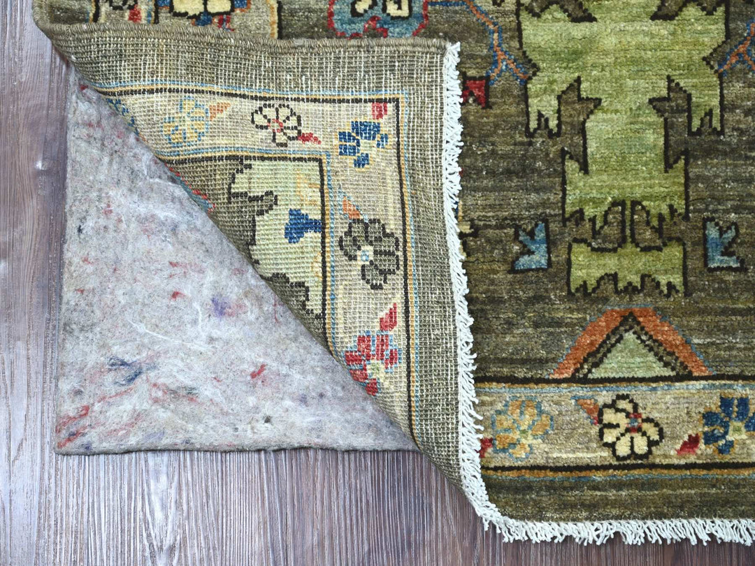 3'0" x 7'9" New Hand Knotted Grey Wool Runner Oriental Rug - MOA10221435