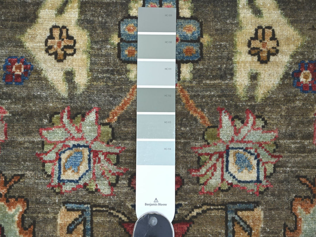 3'0" x 7'9" New Hand Knotted Grey Wool Runner Oriental Rug - MOA10221435