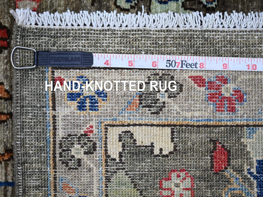 3'0" x 7'9" New Hand Knotted Grey Wool Runner Oriental Rug - MOA10221435