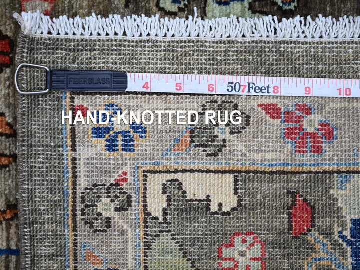 3'0" x 7'9" New Hand Knotted Grey Wool Runner Oriental Rug - MOA10221435