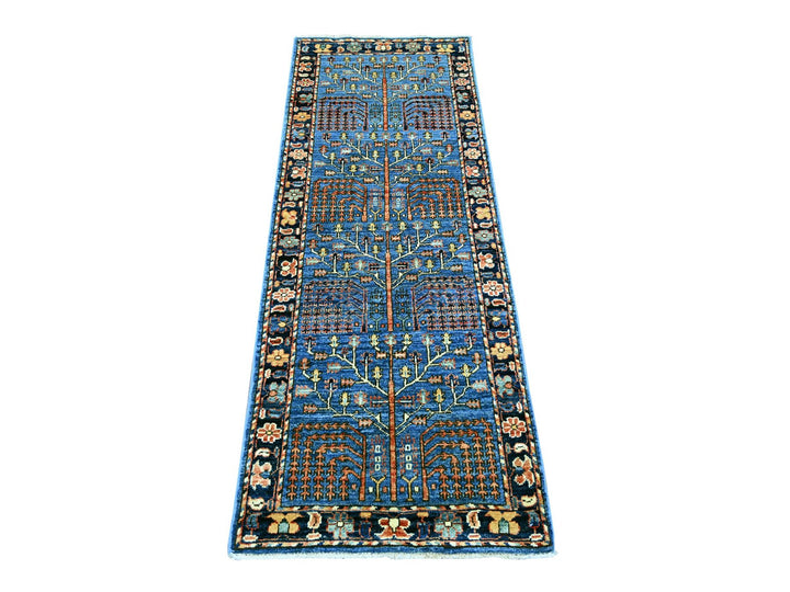 2'3" x 5'11" New Hand Knotted Blue Wool Runner Oriental Rug - MOA10221439