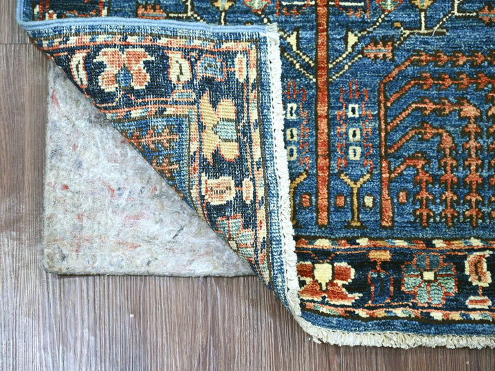 2'3" x 5'11" New Hand Knotted Blue Wool Runner Oriental Rug - MOA10221439