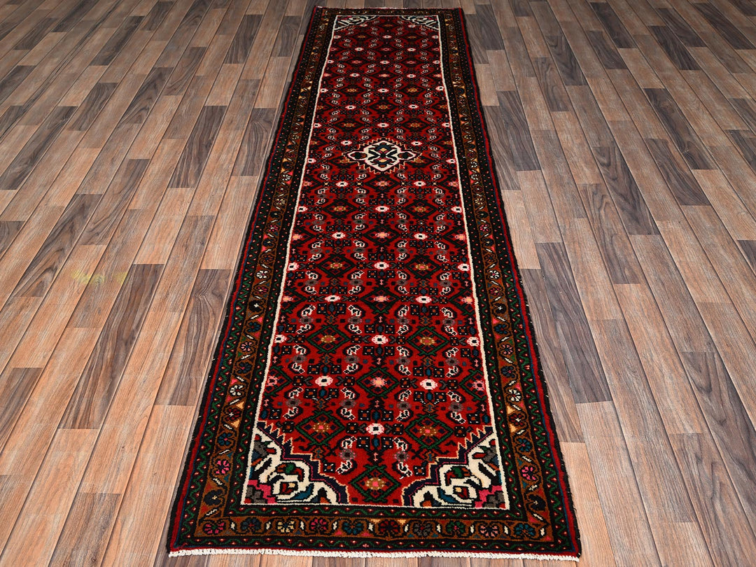 2'6" x 9'4" New Hand Knotted Red Wool Runner Oriental Rug - MOA1022143