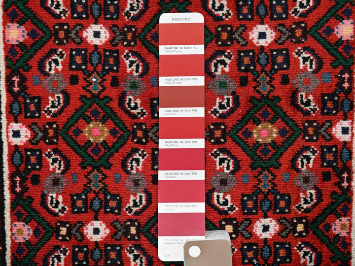 2'6" x 9'4" New Hand Knotted Red Wool Runner Oriental Rug - MOA1022143