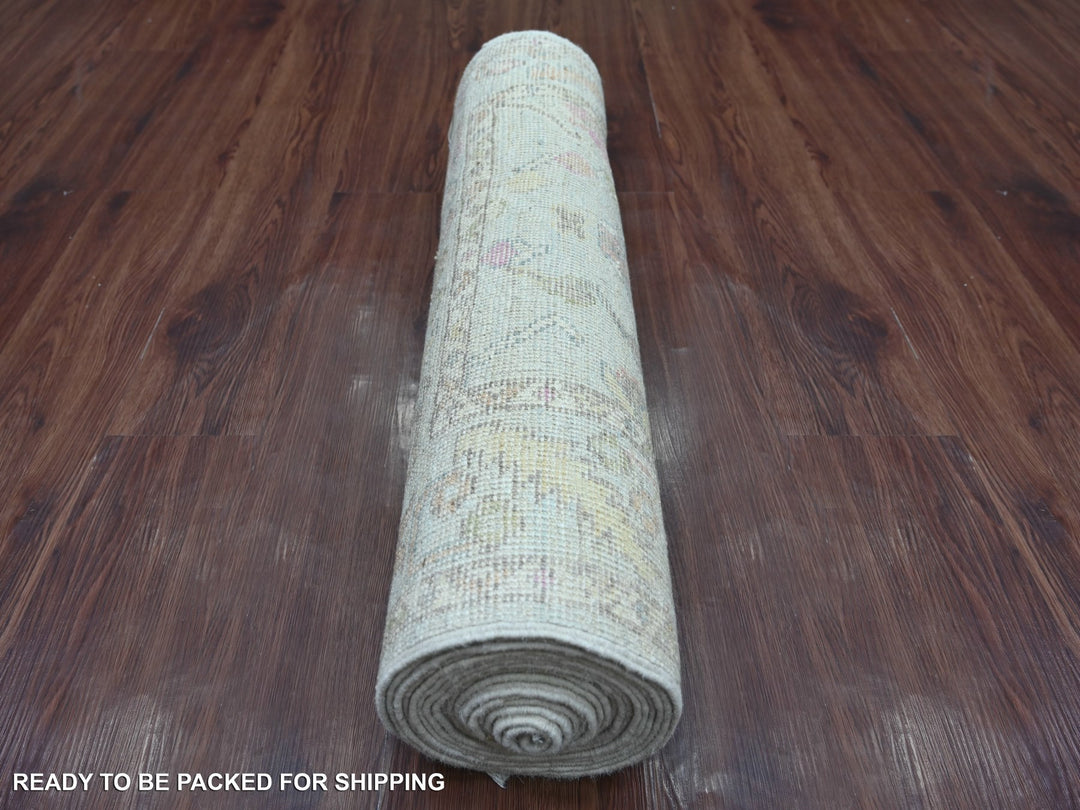 2'10" x 19'3" New Hand Knotted Blue Wool Runner Oriental Rug - MOA10221440
