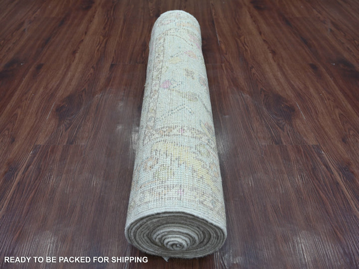 2'10" x 19'3" New Hand Knotted Blue Wool Runner Oriental Rug - MOA10221440