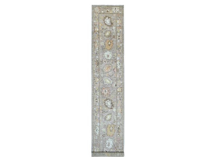 2'8" x 17'2" New Hand Knotted Brown Wool Runner Oriental Rug - MOA10221441