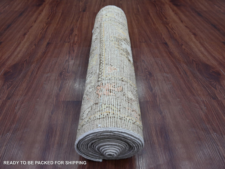 2'8" x 17'2" New Hand Knotted Brown Wool Runner Oriental Rug - MOA10221441