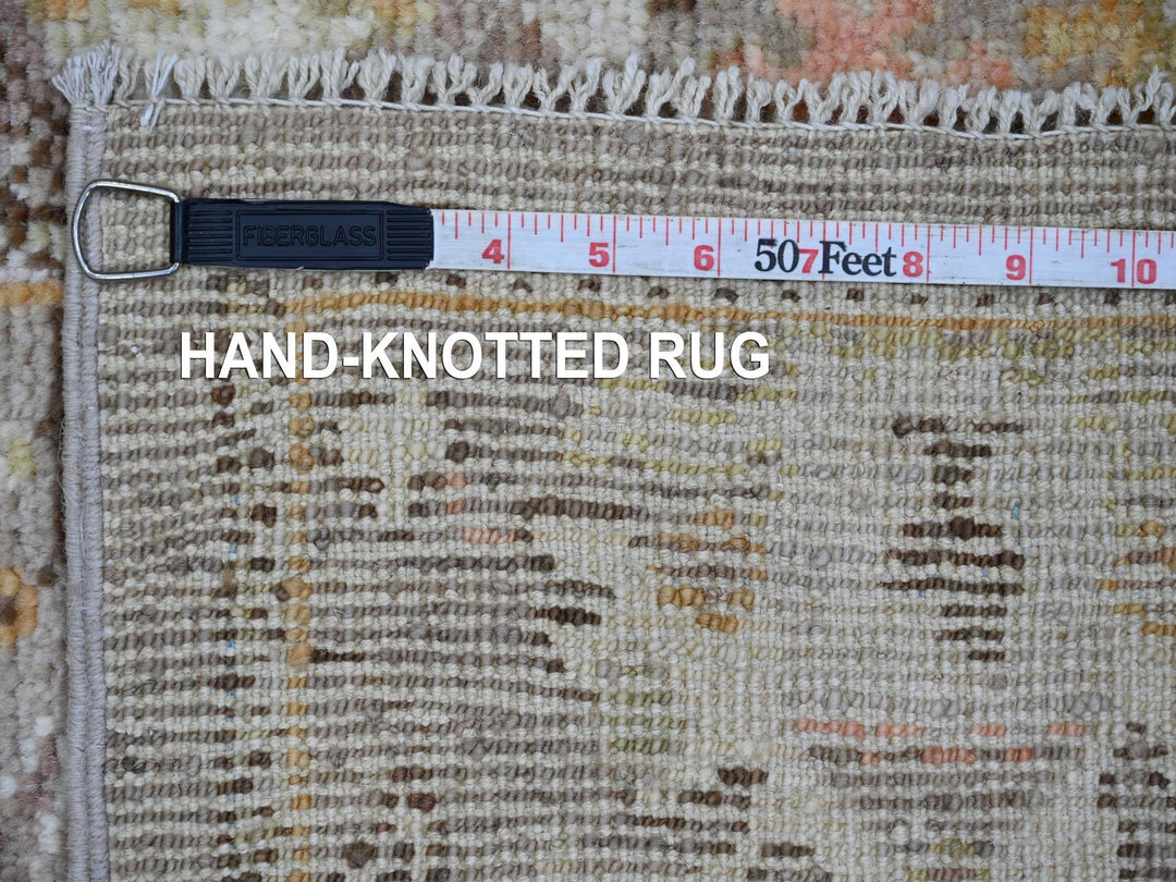 2'8" x 17'2" New Hand Knotted Brown Wool Runner Oriental Rug - MOA10221441