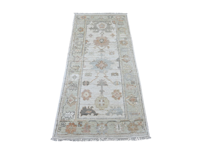 2'9" x 6'0" New Hand Knotted Ivory Wool Runner Oriental Rug - MOA10221444