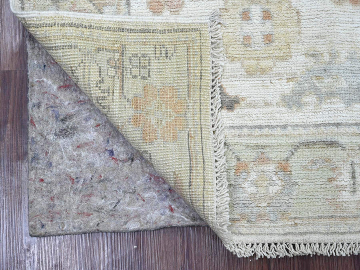 2'9" x 6'0" New Hand Knotted Ivory Wool Runner Oriental Rug - MOA10221444