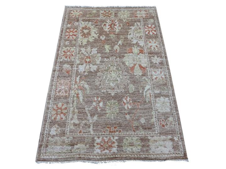 3'3" x 5'0" New Hand Knotted Brown Wool Rectangle Oriental Rug - MOA10221446
