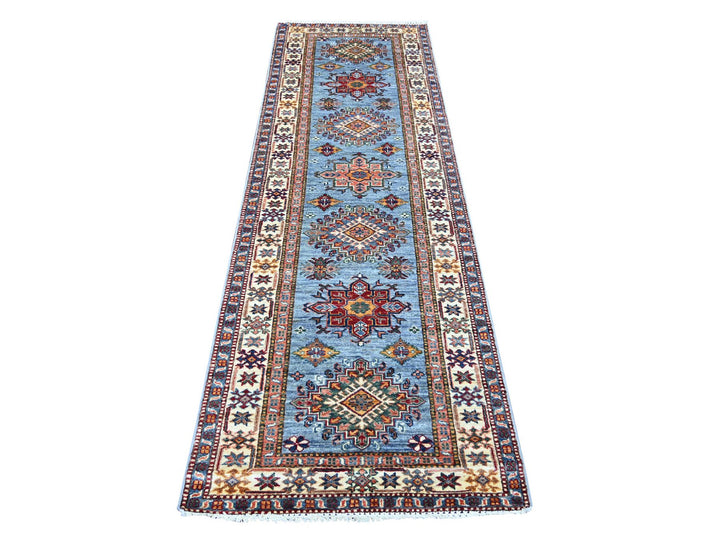 2'9" x 8'3" New Hand Knotted Blue Wool Runner Oriental Rug - MOA10221449