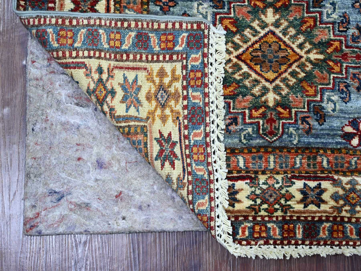 2'9" x 8'3" New Hand Knotted Blue Wool Runner Oriental Rug - MOA10221449