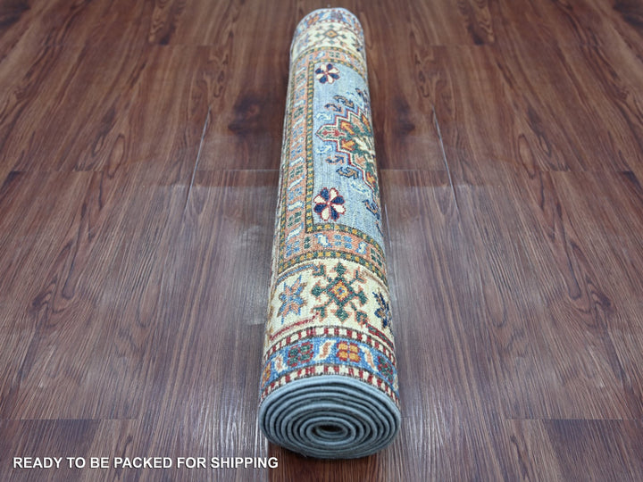 2'9" x 8'3" New Hand Knotted Blue Wool Runner Oriental Rug - MOA10221449