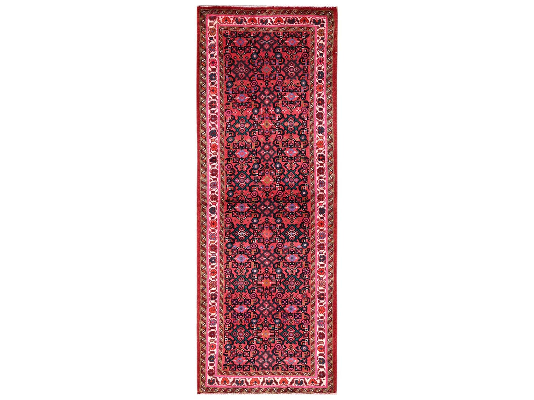 2'4" x 7'0" New Hand Knotted Red Wool Runner Oriental Rug - MOA1022144