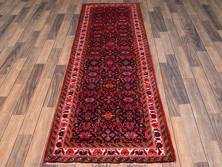 2'4" x 7'0" New Hand Knotted Red Wool Runner Oriental Rug - MOA1022144