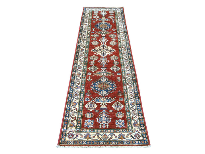 2'6" x 8'1" New Hand Knotted Red Wool Runner Oriental Rug - MOA10221450