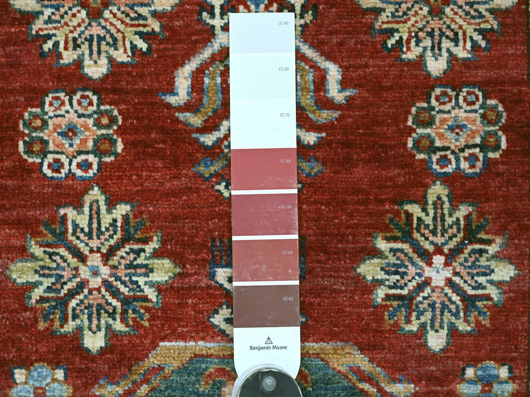 2'6" x 8'1" New Hand Knotted Red Wool Runner Oriental Rug - MOA10221450
