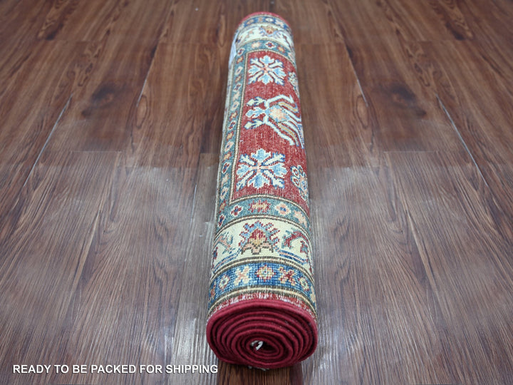 2'6" x 8'1" New Hand Knotted Red Wool Runner Oriental Rug - MOA10221450