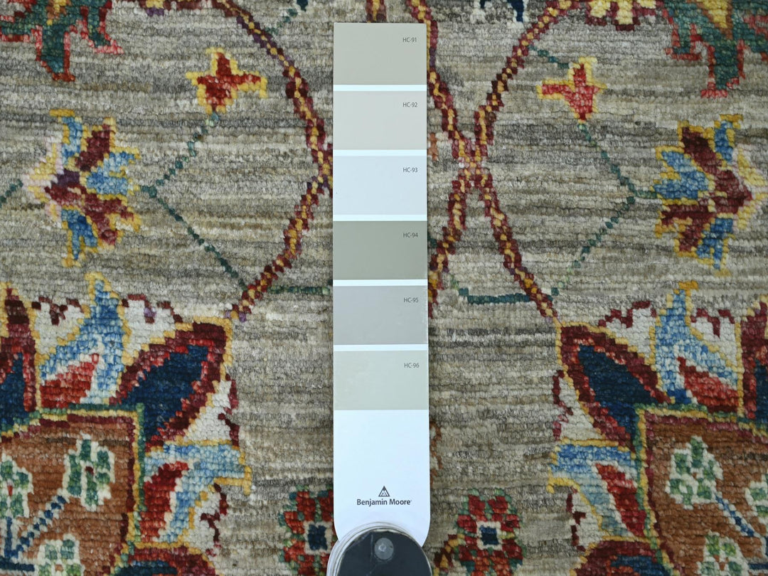 2'8" x 9'5" New Hand Knotted Green Wool Runner Oriental Rug - MOA10221451