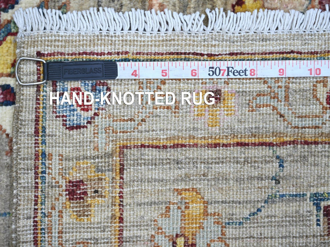 2'8" x 9'5" New Hand Knotted Green Wool Runner Oriental Rug - MOA10221451