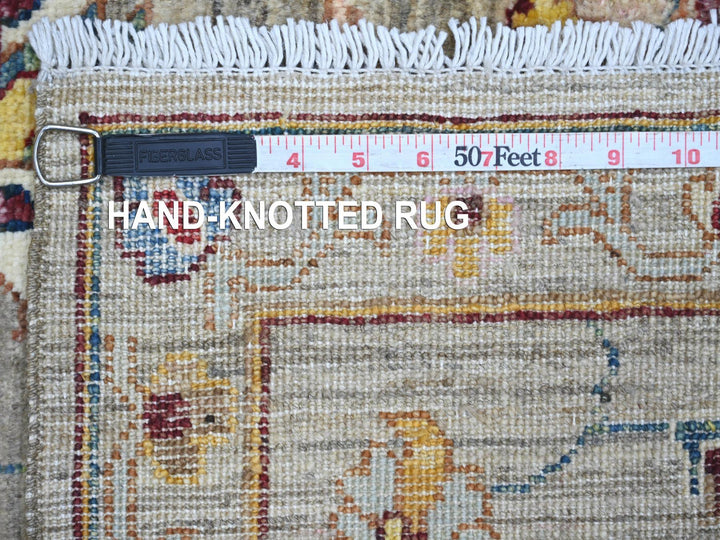 2'8" x 9'5" New Hand Knotted Green Wool Runner Oriental Rug - MOA10221451