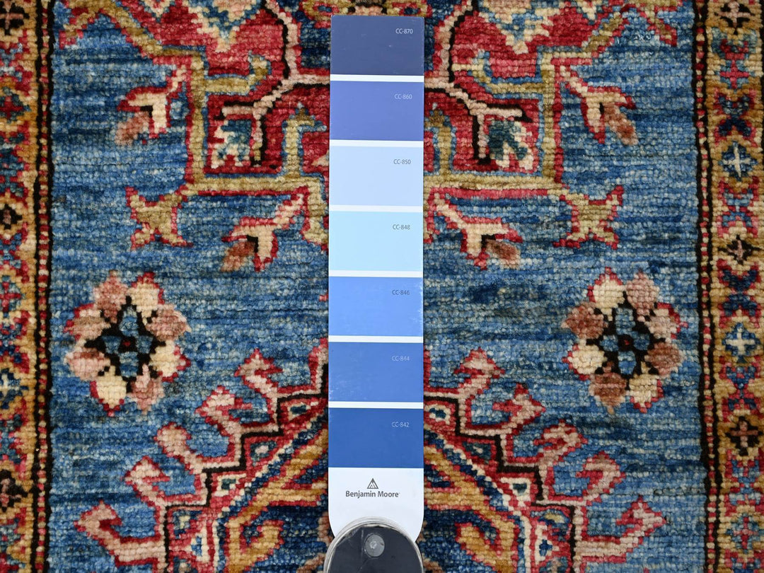 2'7" x 8'0" New Hand Knotted Blue Wool Runner Oriental Rug - MOA10221452