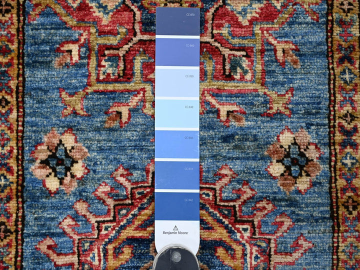 2'7" x 8'0" New Hand Knotted Blue Wool Runner Oriental Rug - MOA10221452