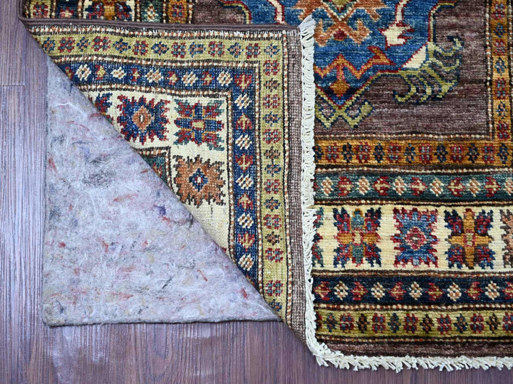 2'6" x 9'3" New Hand Knotted Brown Wool Runner Oriental Rug - MOA10221453