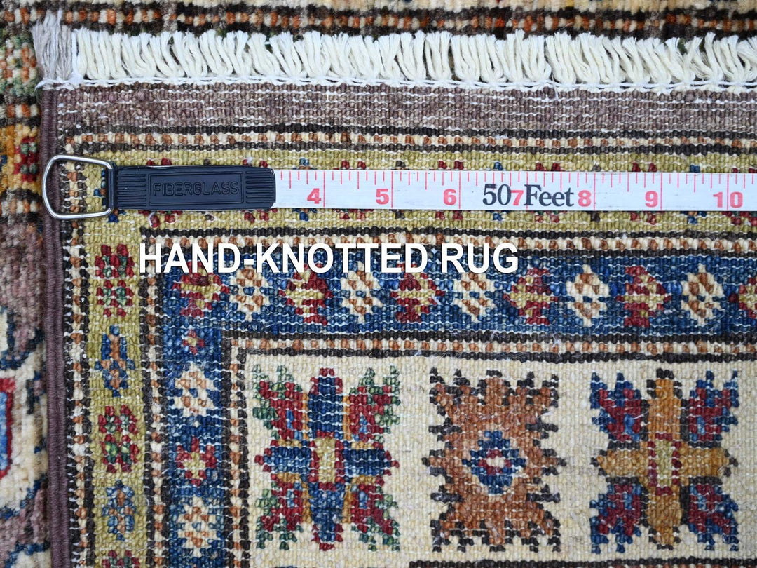 2'6" x 9'3" New Hand Knotted Brown Wool Runner Oriental Rug - MOA10221453
