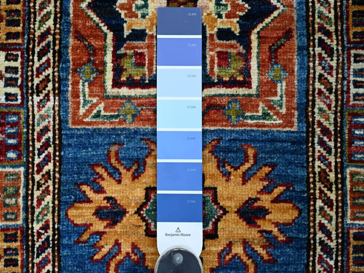 2'1" x 6'3" New Hand Knotted Blue Wool Runner Oriental Rug - MOA10221454