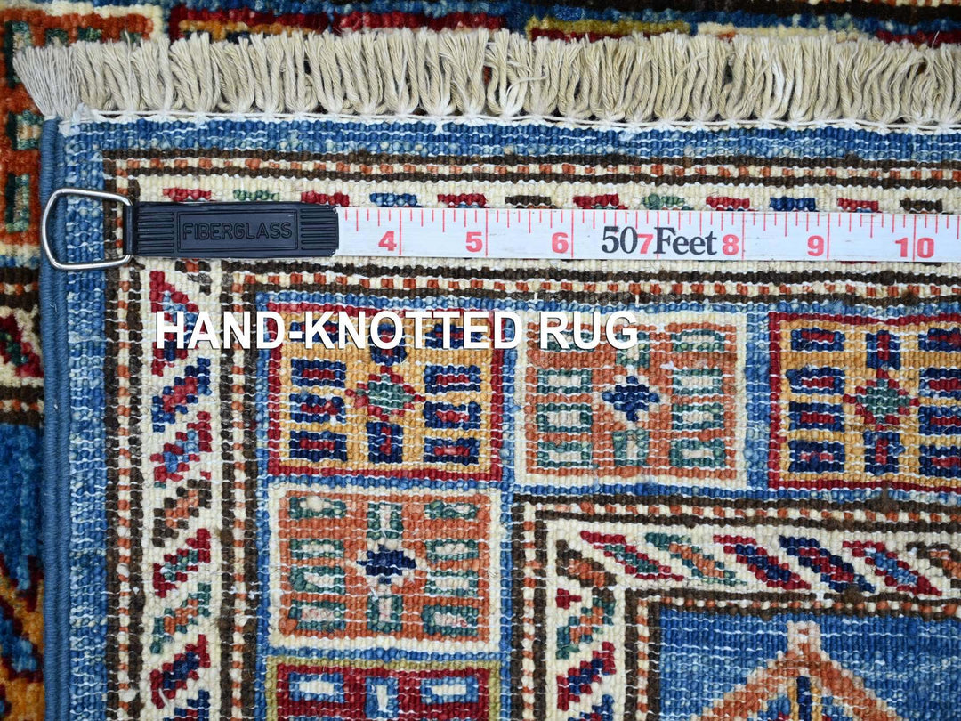 2'1" x 6'3" New Hand Knotted Blue Wool Runner Oriental Rug - MOA10221454